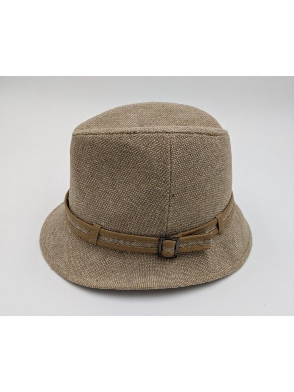 Fedora Traveler Beige Wool Blend Hat Buckle Detail